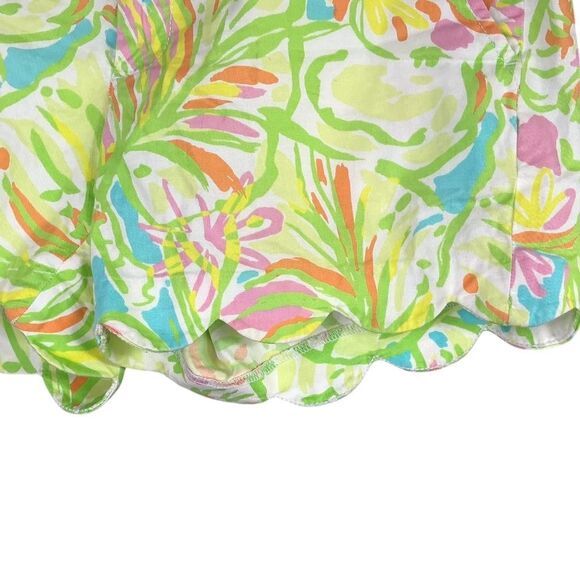 Lilly Pulitzer The Buttercup Short Women 6 Green Multi Callahan Floral Scalloped - Picture 2 of 8